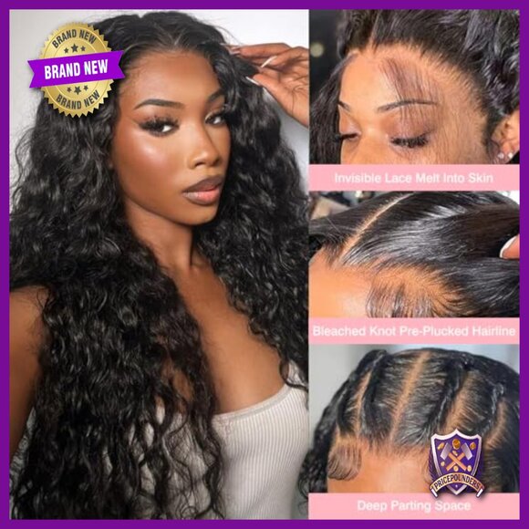 13x6 Deep Wave Lace Front Wig Human Hair 180% Density 26 Inch Pre Plucked main image 6